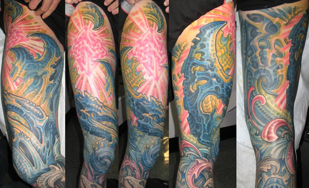 Biomech Leg Tattoo