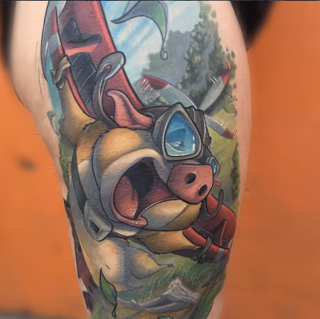 Flying Pig Tattoo
