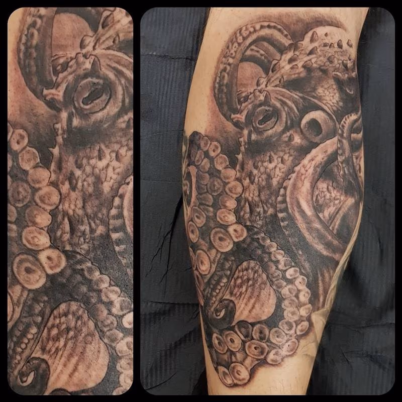 Octopus on leg