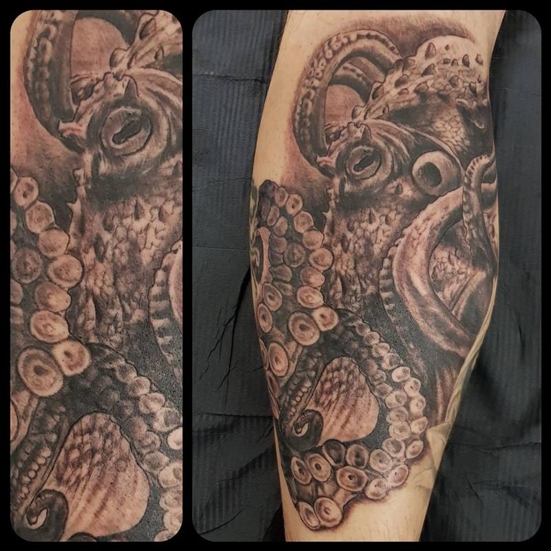 Octopus on leg