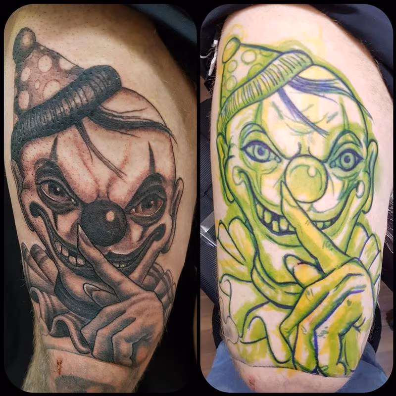 Freehand creepy clown