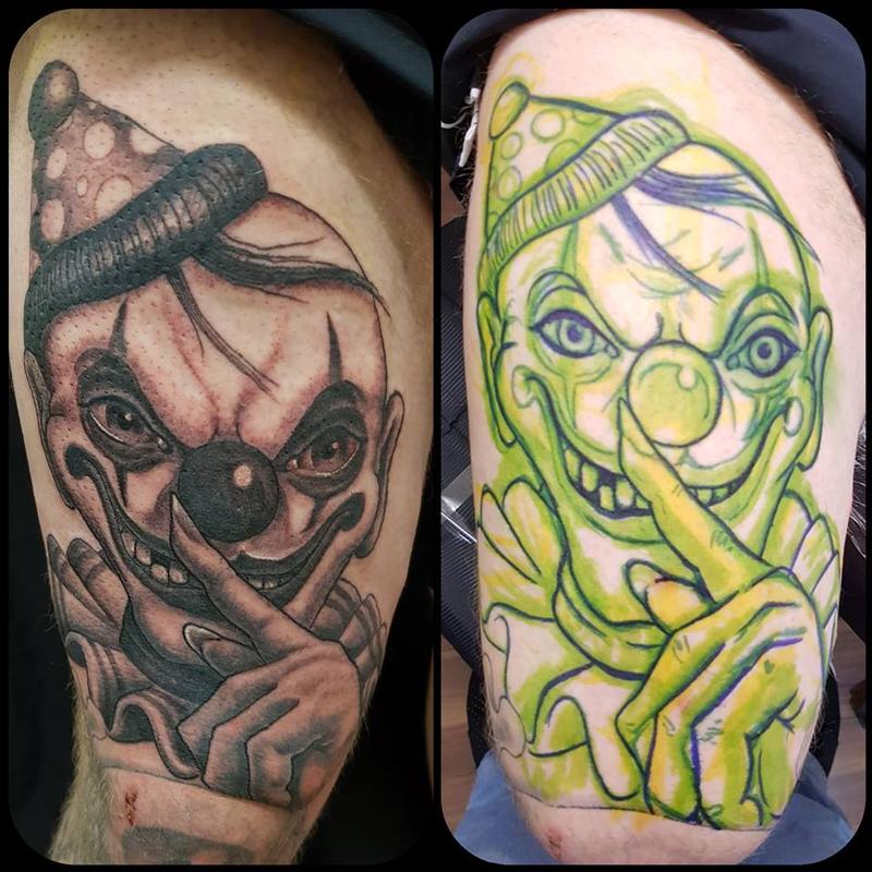 Freehand creepy clown