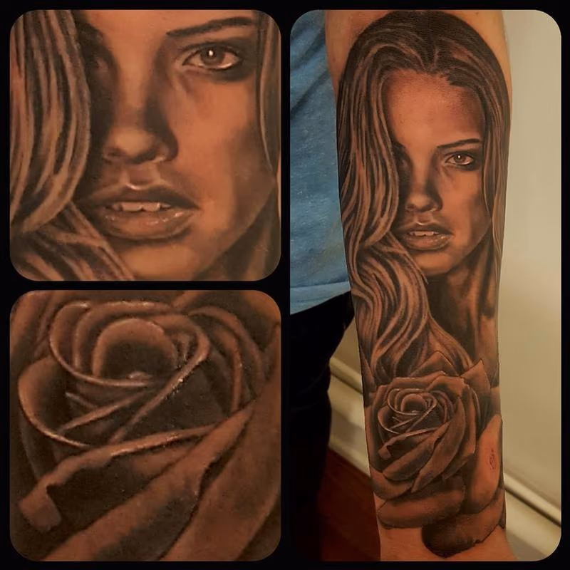 Woman and rose