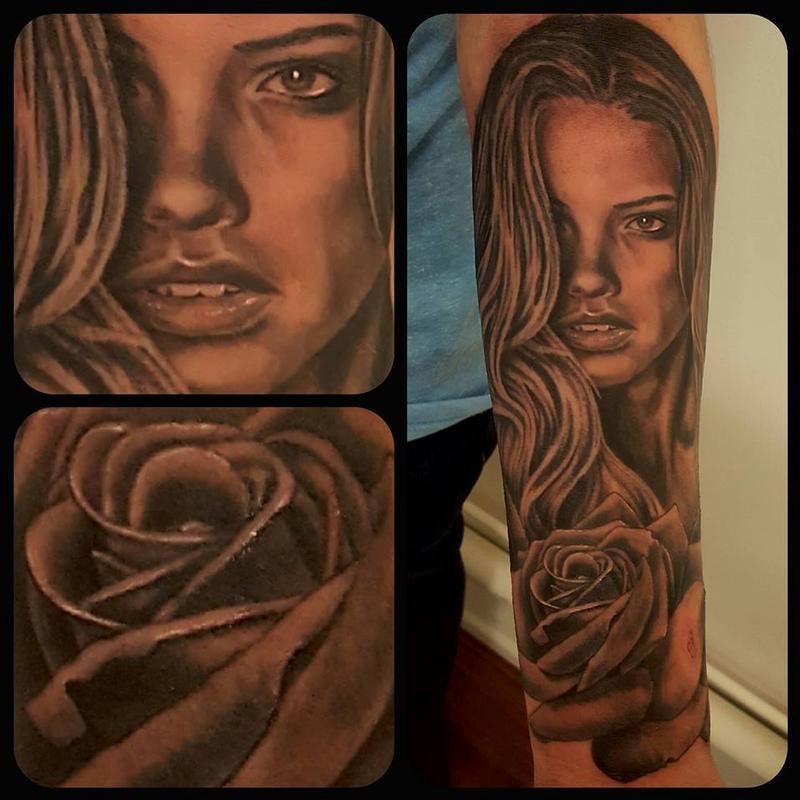 Woman and rose