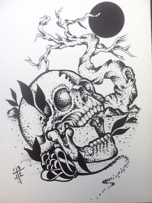 Sharpie Skull