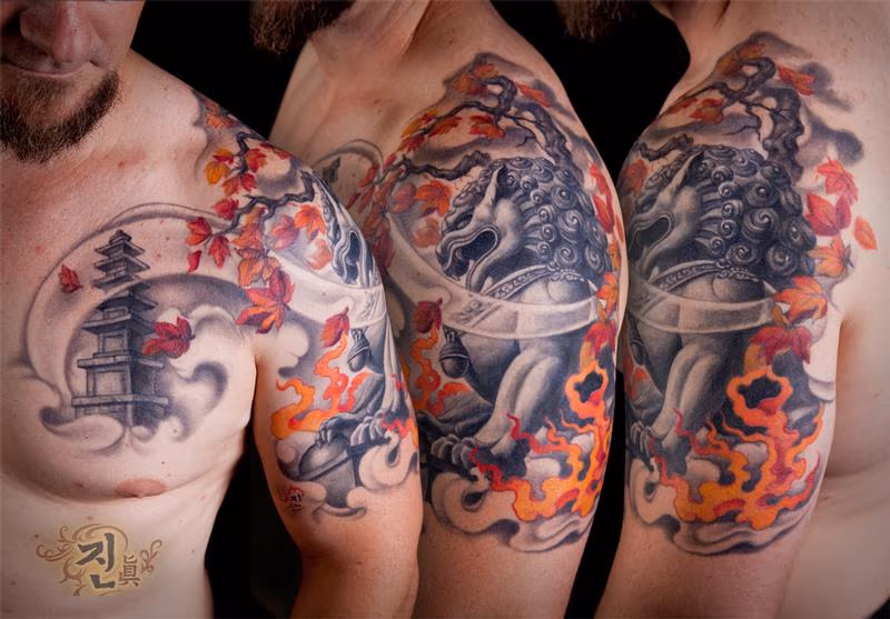 Foodog half sleeve Tattoo