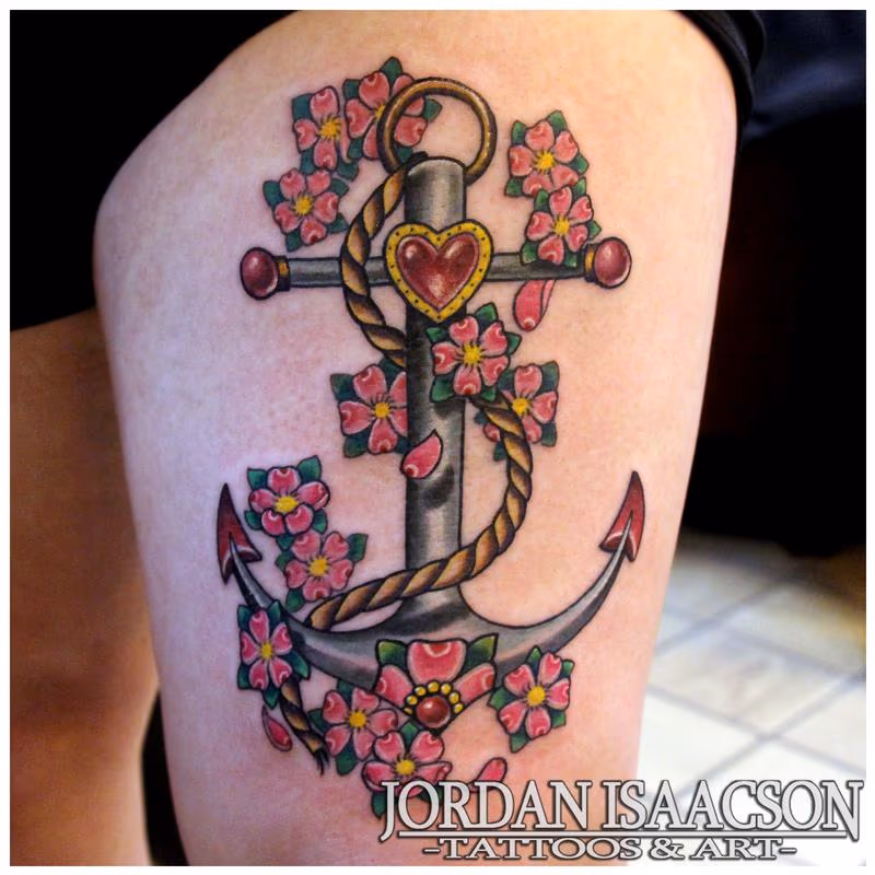 Anchor with Flowers