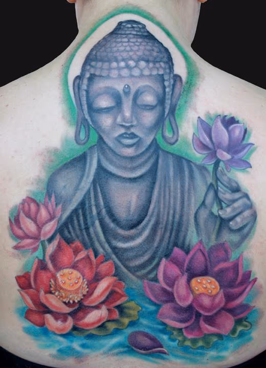 Buddha and Lotus tattoo