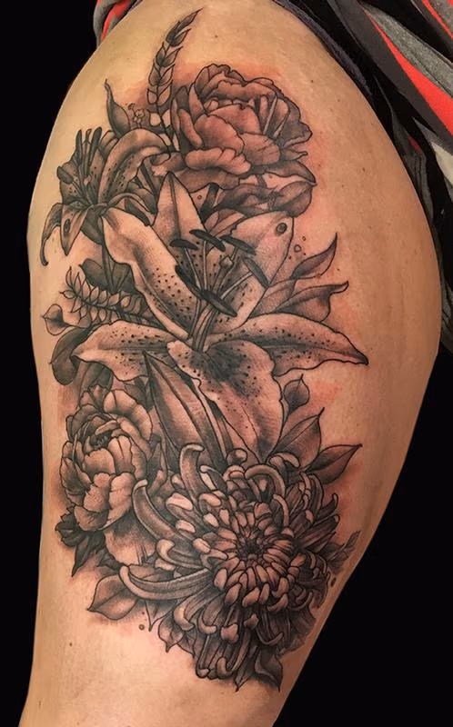 Black and Grey Flowers