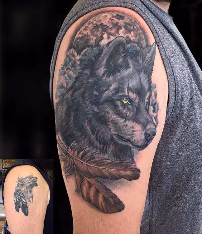 Wolf and Feathers Coverup