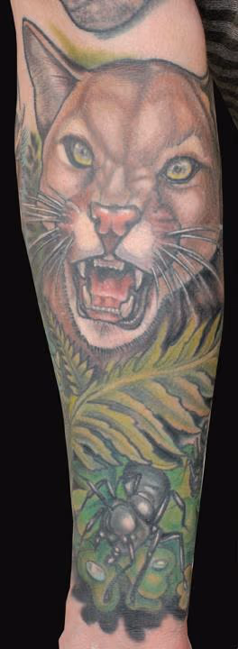 Cougar and Carpenter Ant Tattoo