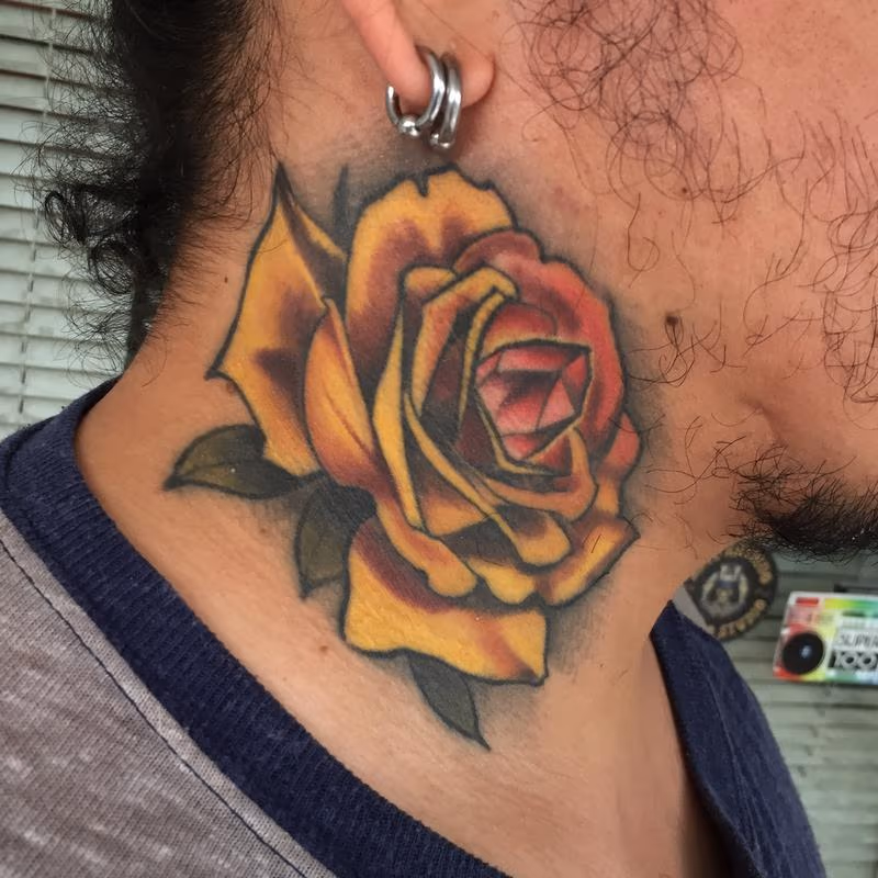 yellow neck rose with crystal