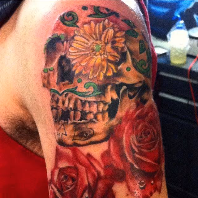 sugar skull and roses