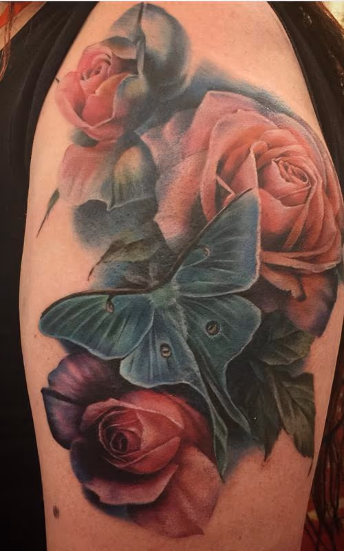 Lunamoth and roses