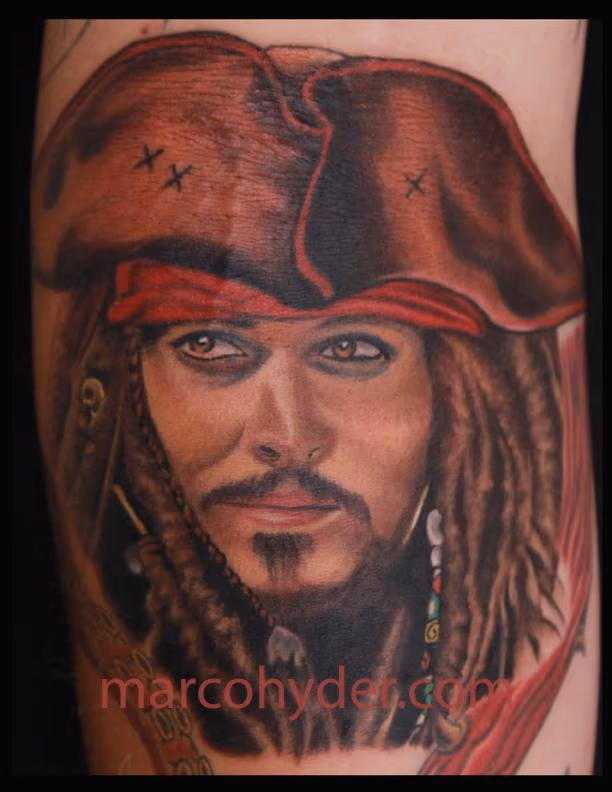 Captain Jack Sparrow Johnny Depp Tattoo
