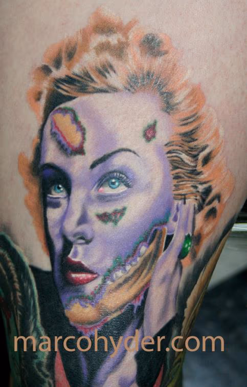 Carol Lombard zombie part of zombie diva hollywood leg sleeve