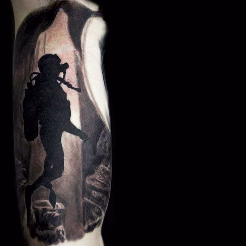 Scubadiver inside arm