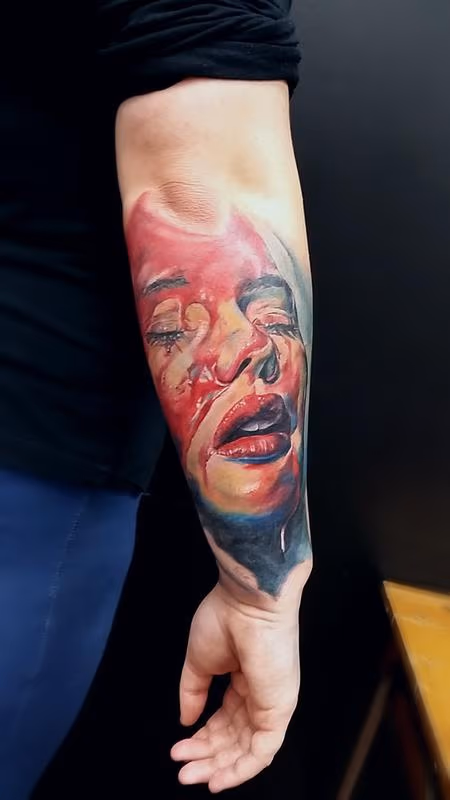 Colour realism female face