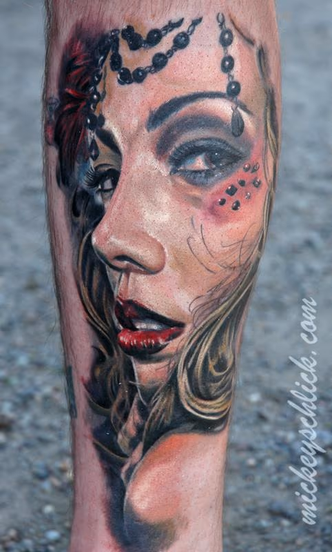 Burlesque Portrait Tattoo