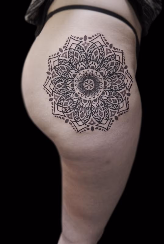 line work dotwork ornamental mandala
