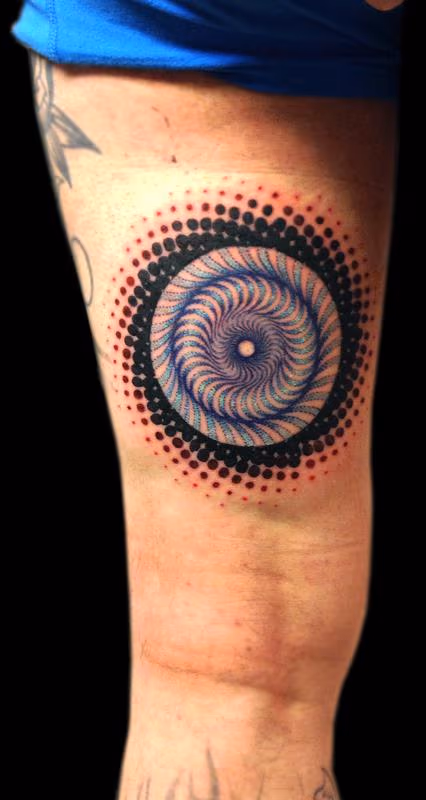 dotwork halftone color custom mandala