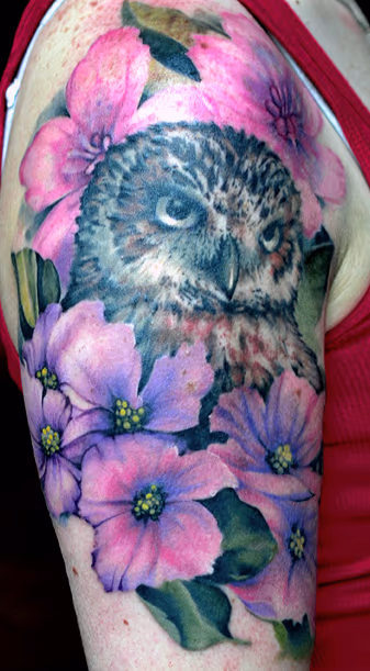 Owl & Flowers