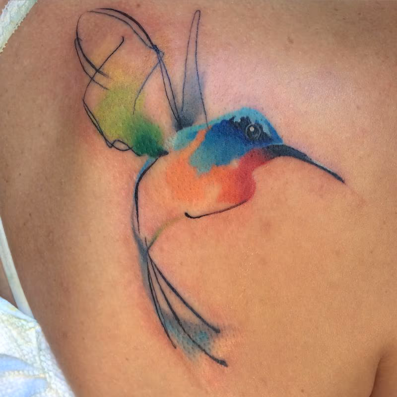 Hummingbird sketch tattoo