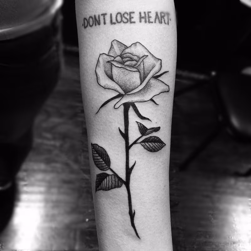 stipple stem rose