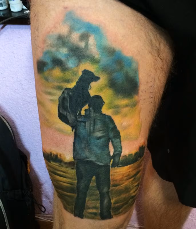man and dog