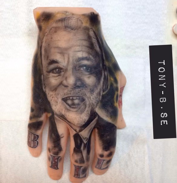 Bill Murray Hand Tattoo
