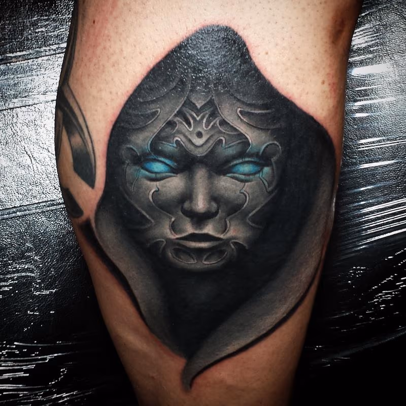 Dark woman tattoo