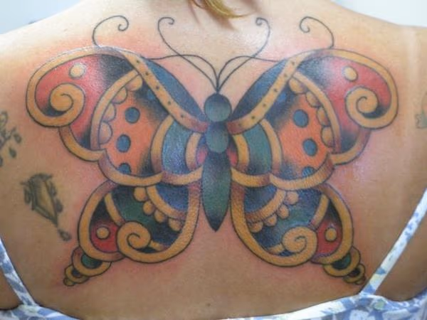 Traditional Butterfly Tattoo