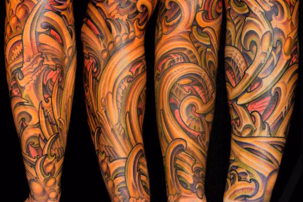Biomech sleeve tattoo