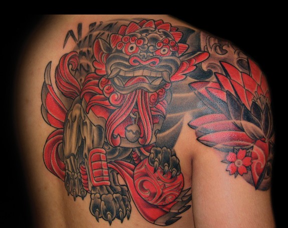 This is a tattoo I did of a Fu Dog.