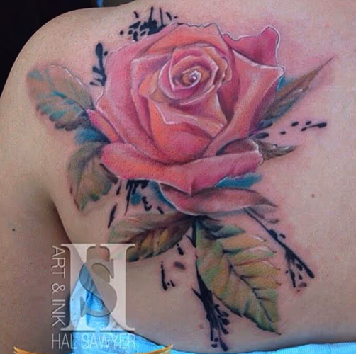 Realistic pink rose