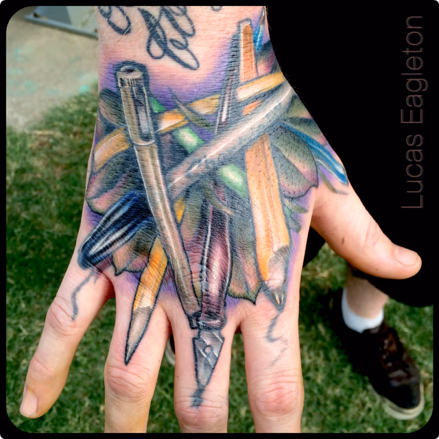 Art Supplies Hand Tattoo