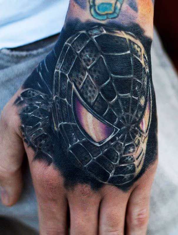 Spiderman Hand Tattoo