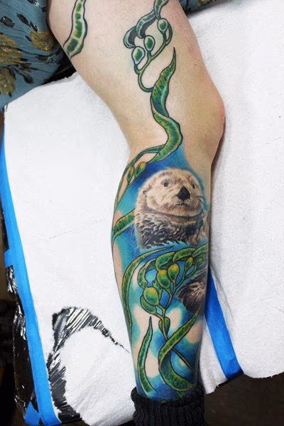 Otter and Seaweed tattoo