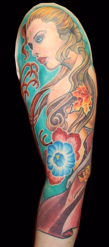 Nouveau inspired 3/4 sleeve