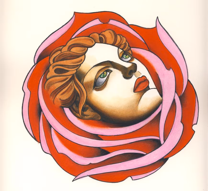 a face in a rose