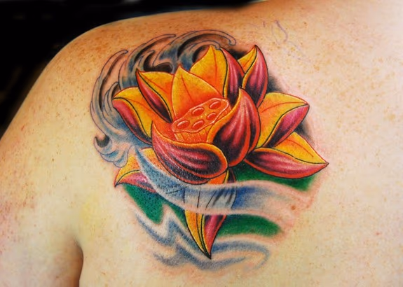 left side of double lotus