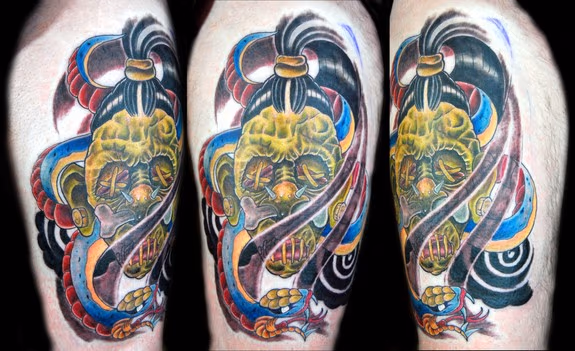 Shrunken Head and snake