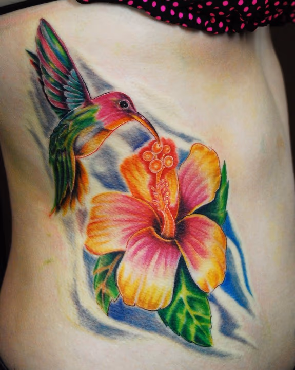 Hummingbird and Hibiscus