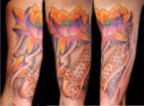 Koi and Lotus from armpit