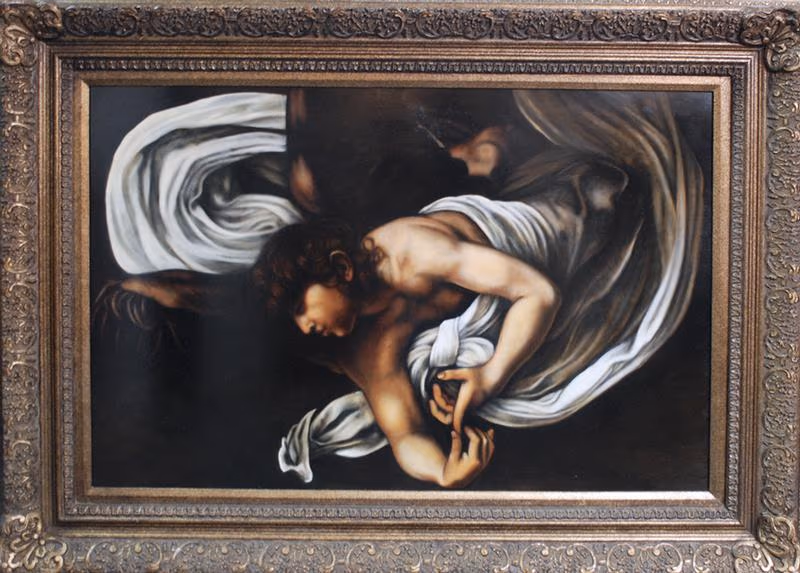 After Caravaggio... Isolation from The Inspiration of Saint Mathew