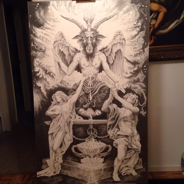 Baphomet, underdrawing for painting