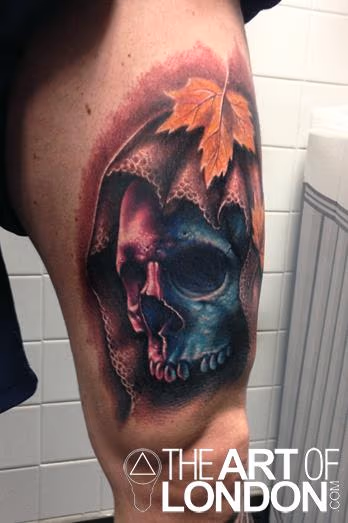 Skull with veil Tattoo