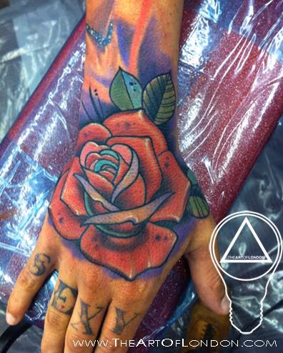 Neo Traditional Rose Tattoo