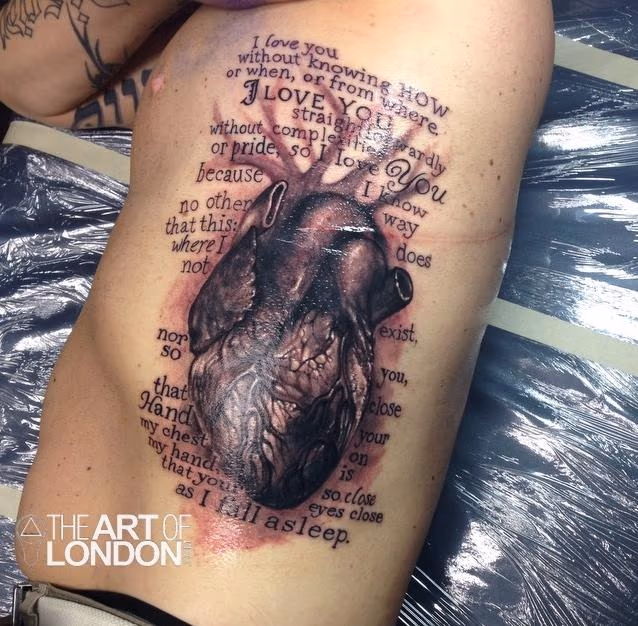 Realistic Anatomical Heart and Text