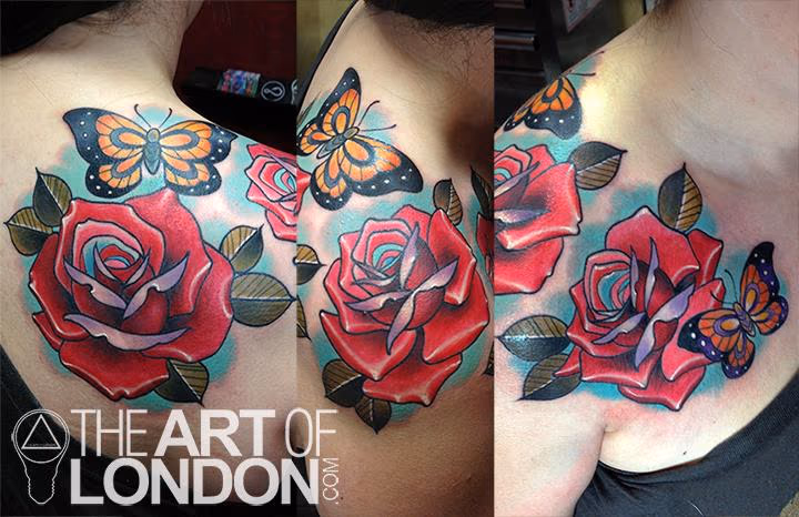 Roses and Butterflies